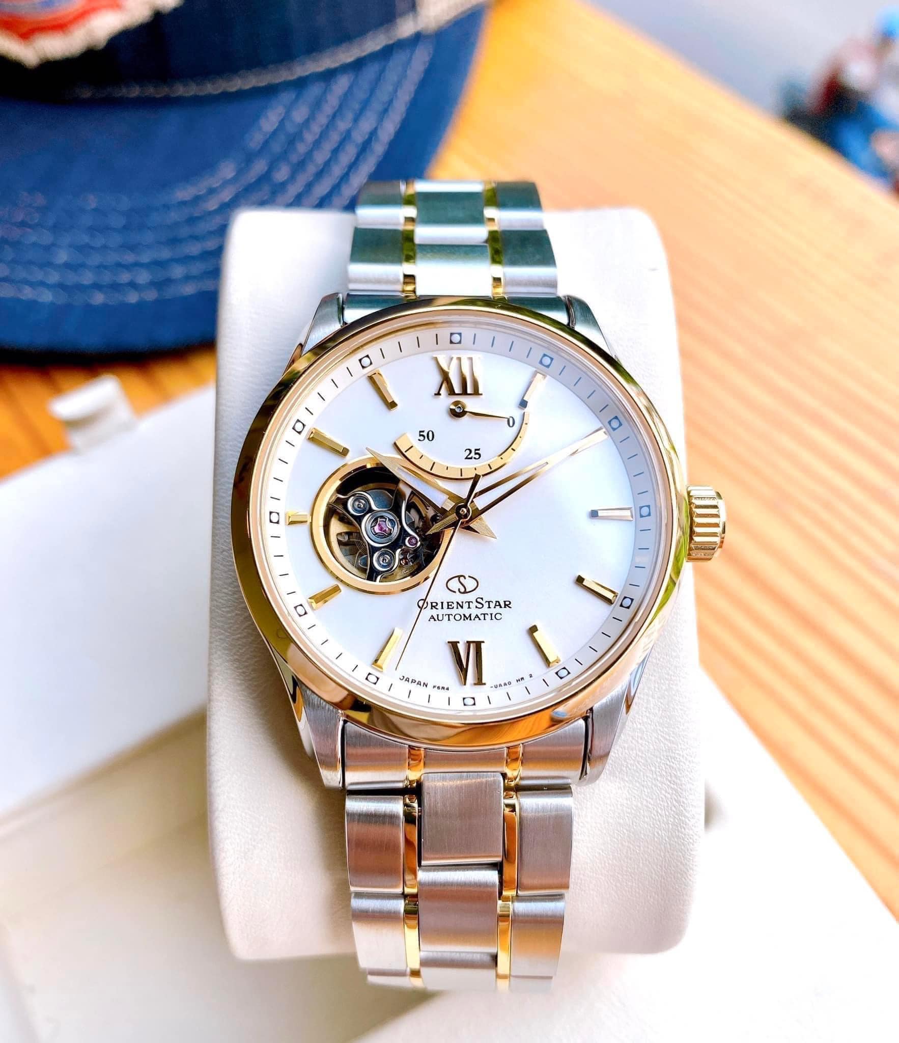 Orient Star Automatic Open Heart Demi Gold RE-AT0004S ( Made In Japan)