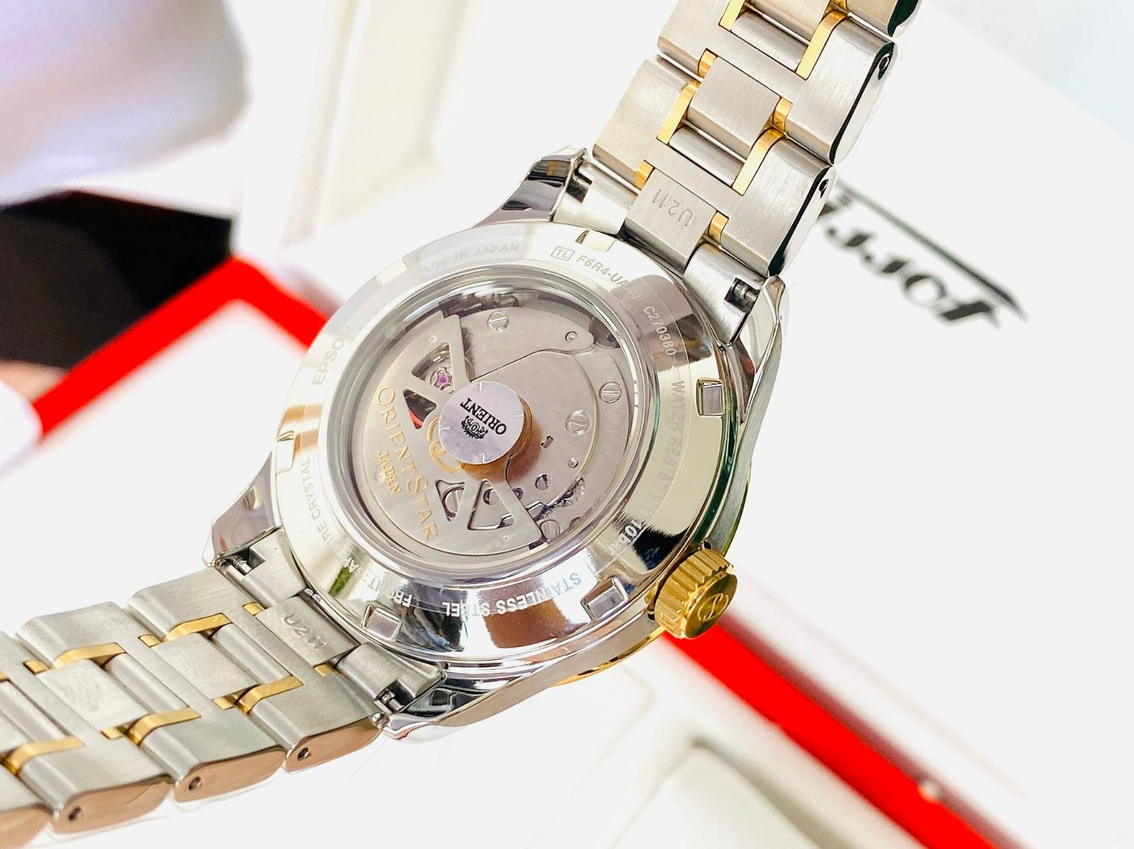 Orient Star Automatic Open Heart Demi Gold RE-AT0004S ( Made In Japan)