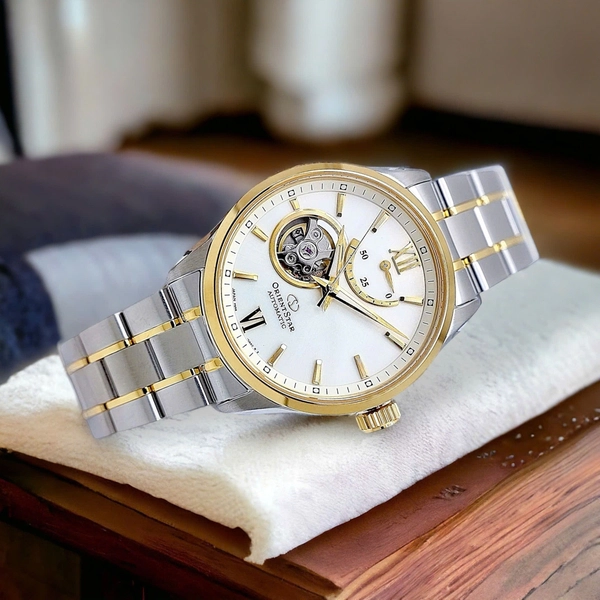 Orient Star Automatic Open Heart Demi Gold RE-AT0004S ( Made In Japan)