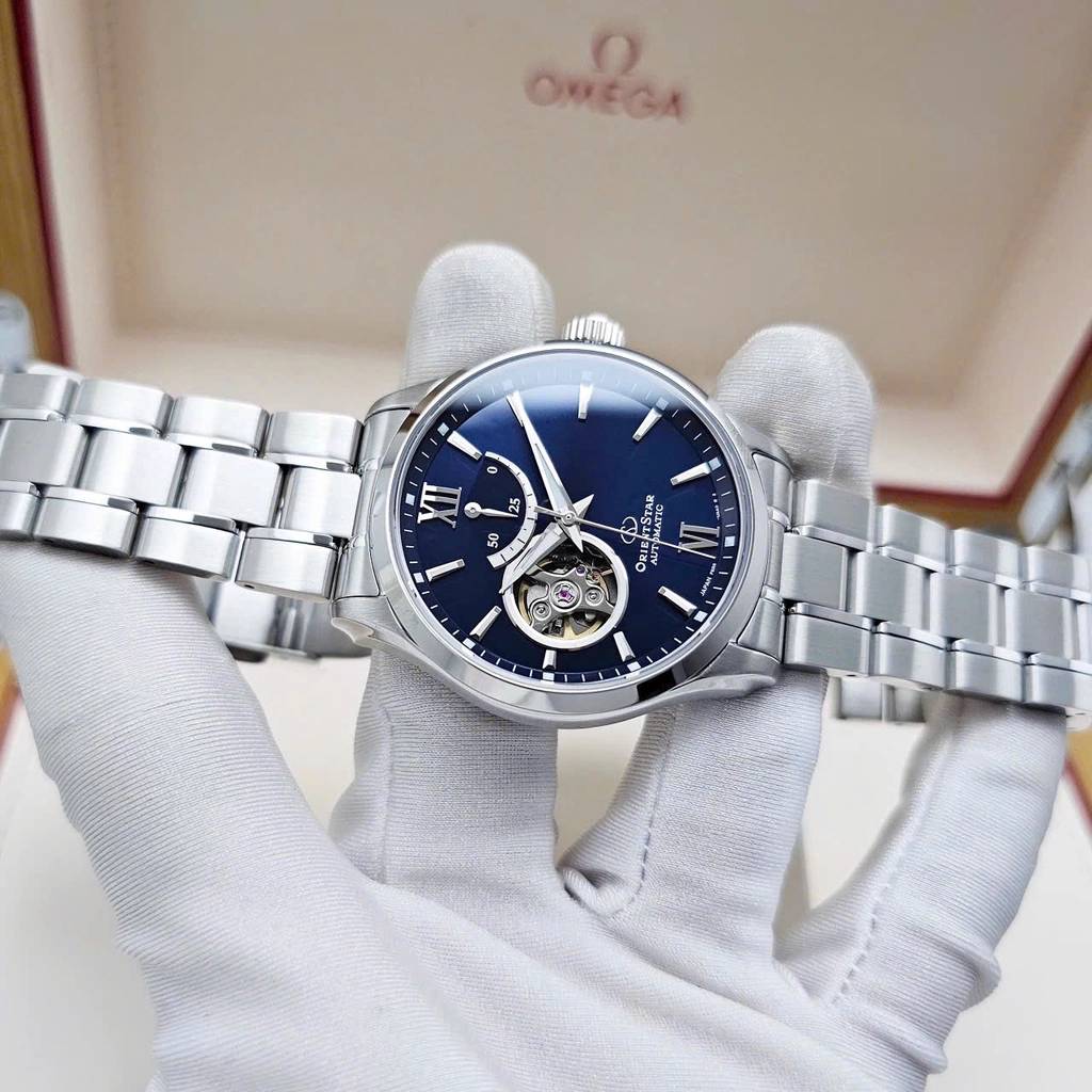 Orient Star Automatic Open Heart Xanh Blue RE-AT0001L (Made in Japan)