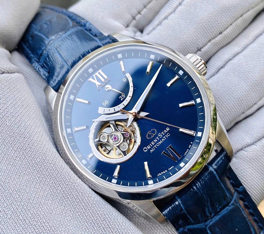 Orient Star Automatic Open Heart Xanh Blue RE-AT0006L (Made In Japan)