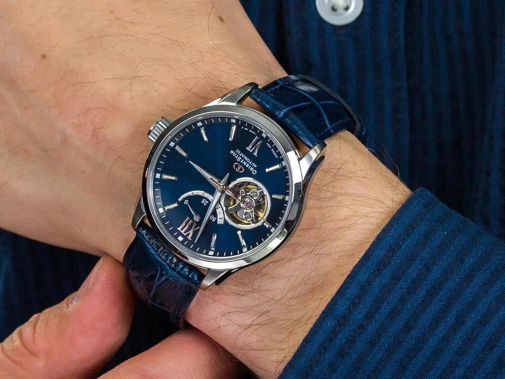 Orient Star Automatic Open Heart Xanh Blue RE-AT0006L (Made In Japan)
