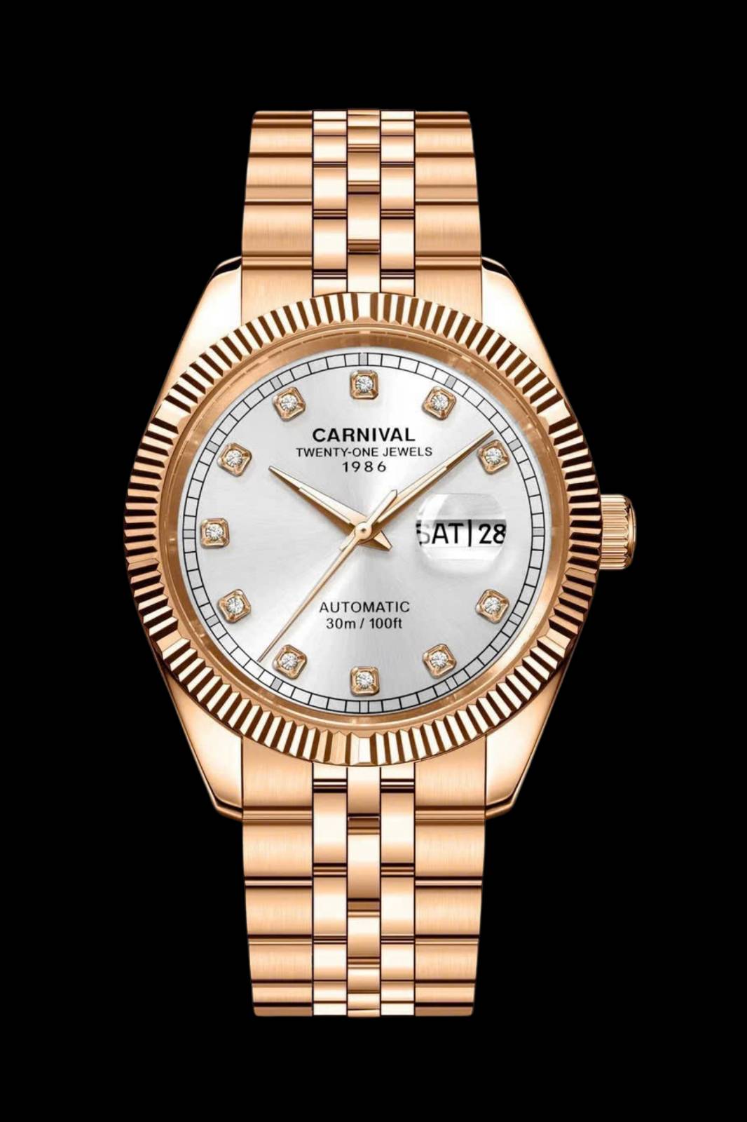 mặt trắng, dây rose gold