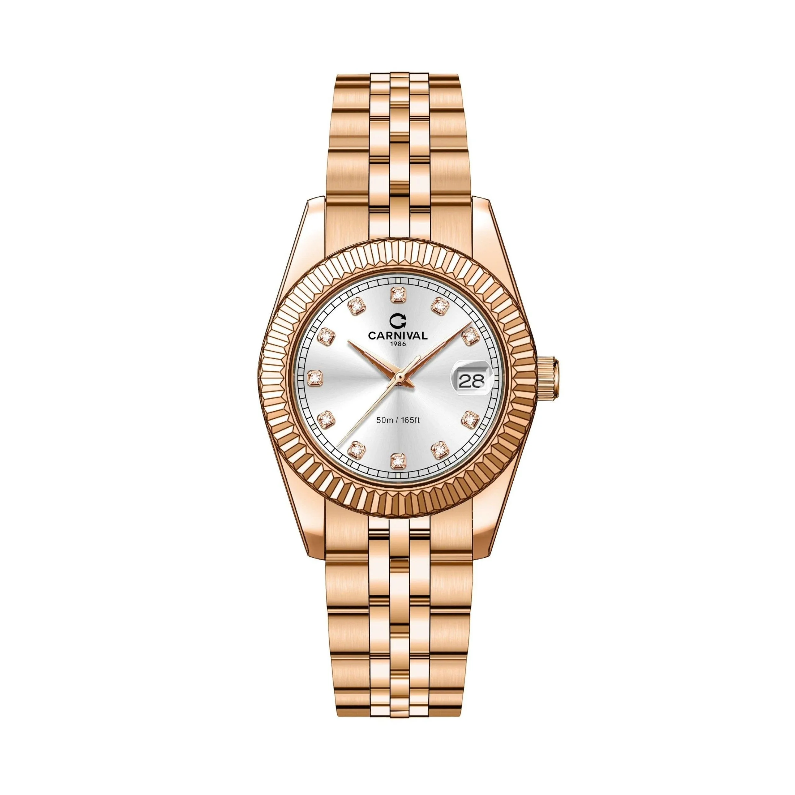 mặt trắng, dây rose gold