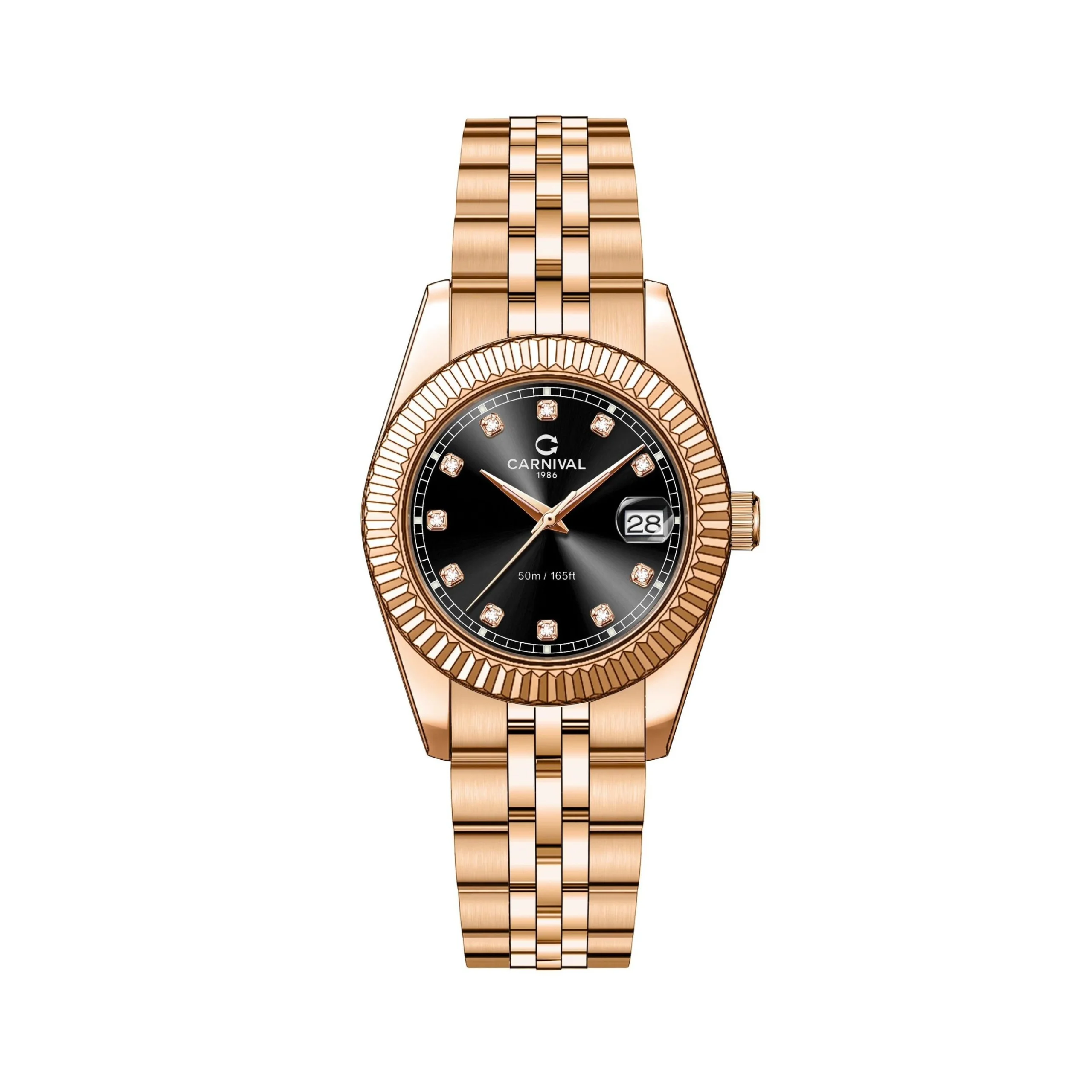 mặt đen, dây rose gold