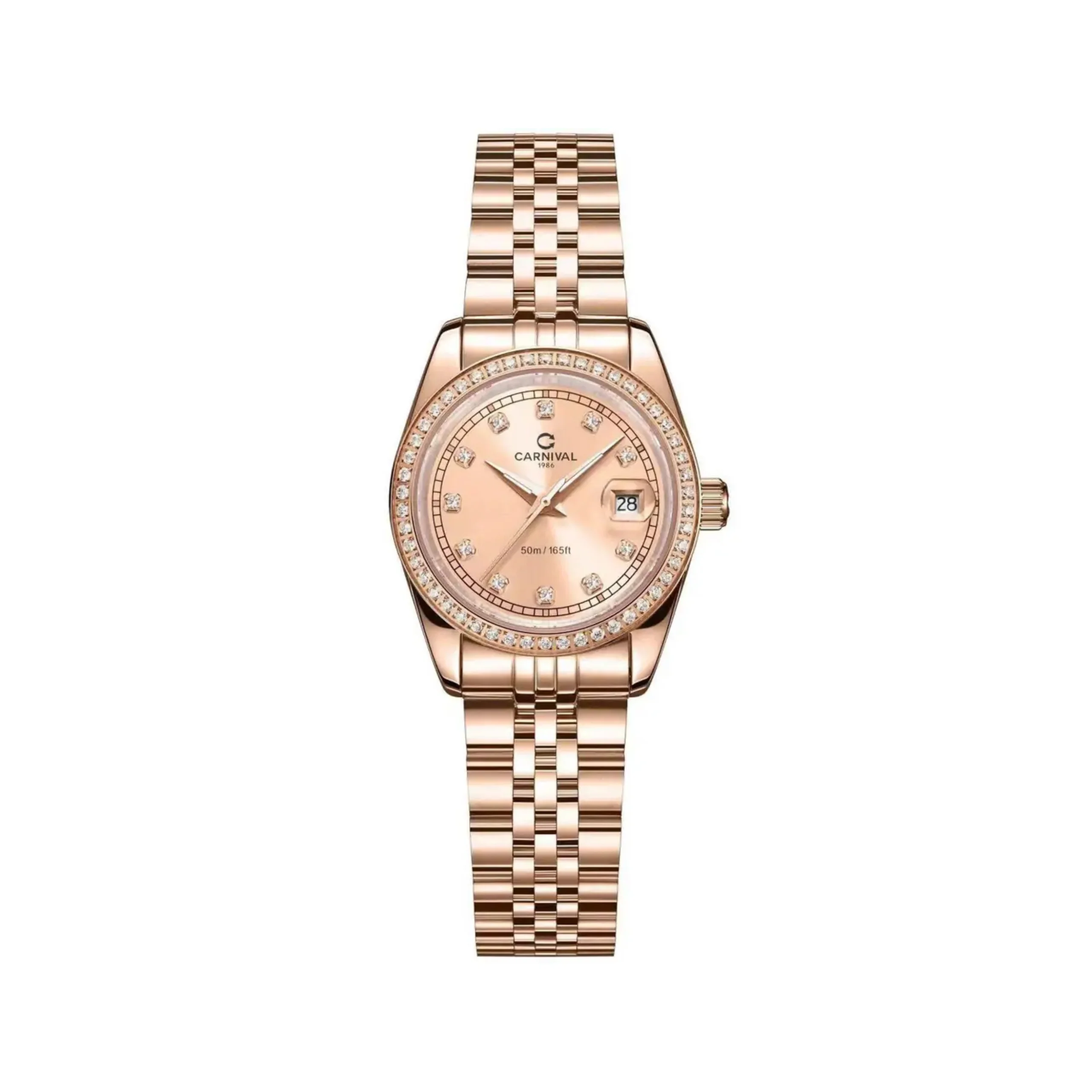 mặt  nâu cá hồi, dây rose gold