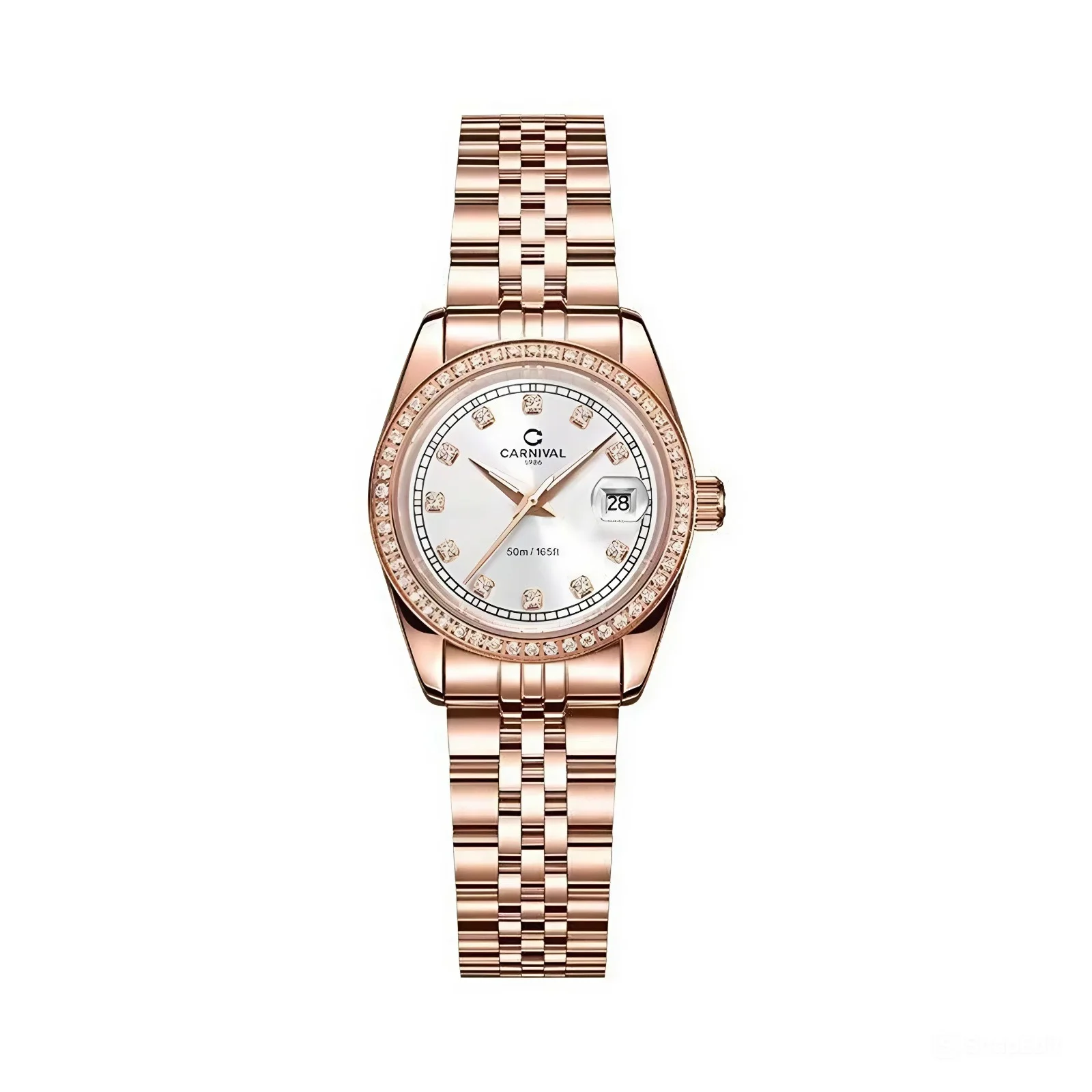 mặt trắng, dây rose gold