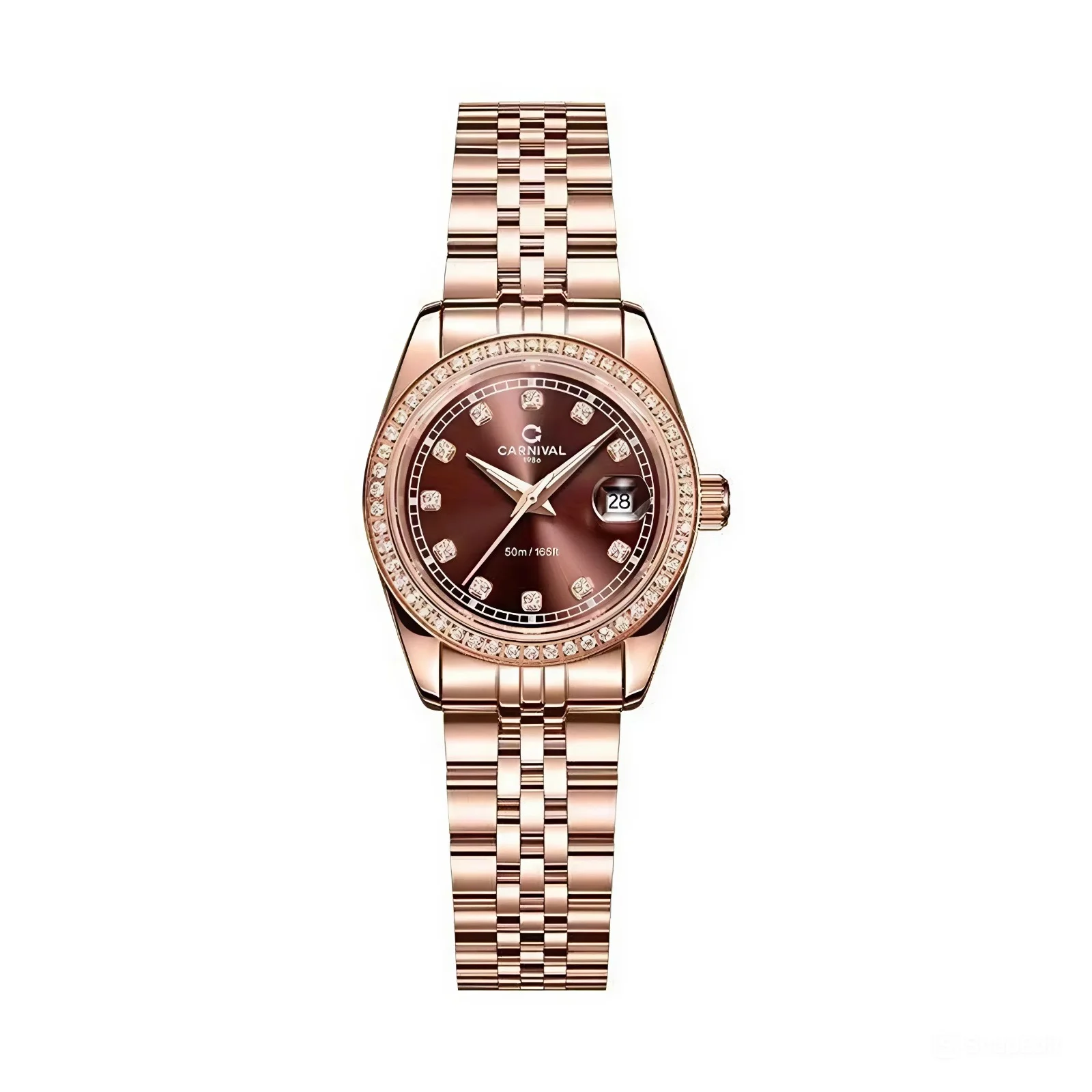 mặt nâu, dây rose gold