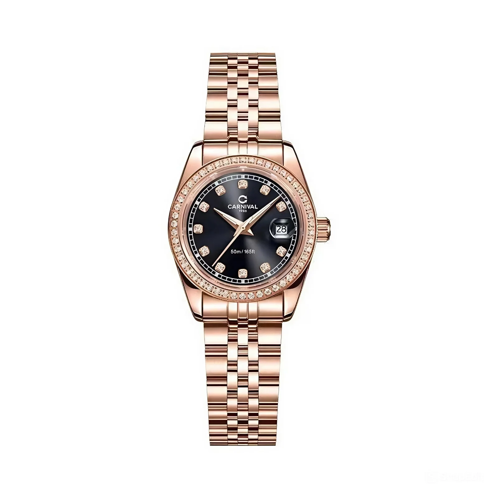 mặt đen, dây rose gold