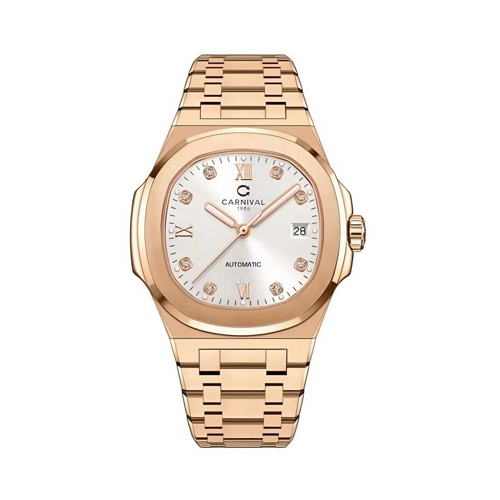mặt trắng, dây rose gold