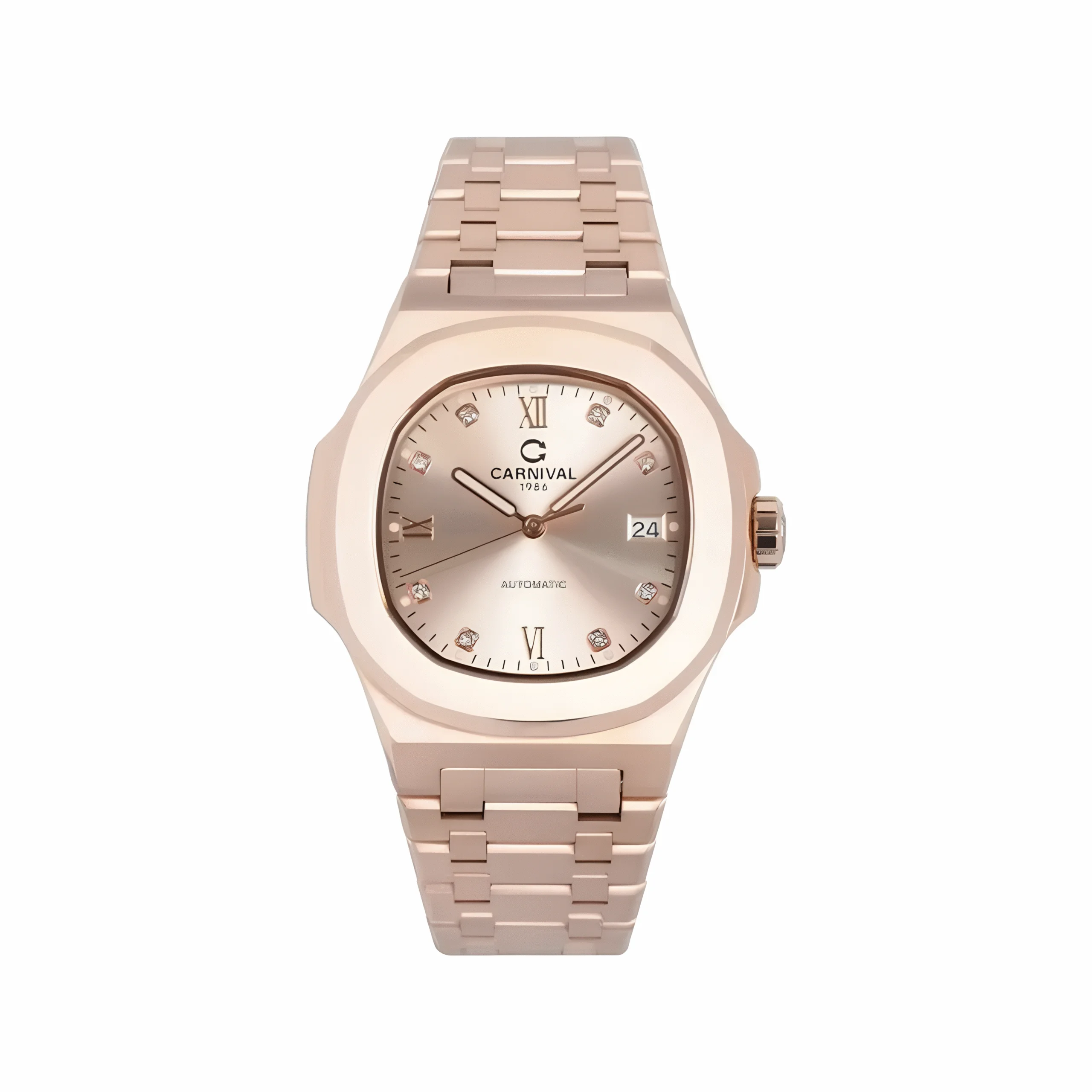 mặt rose gold. dây rose gold