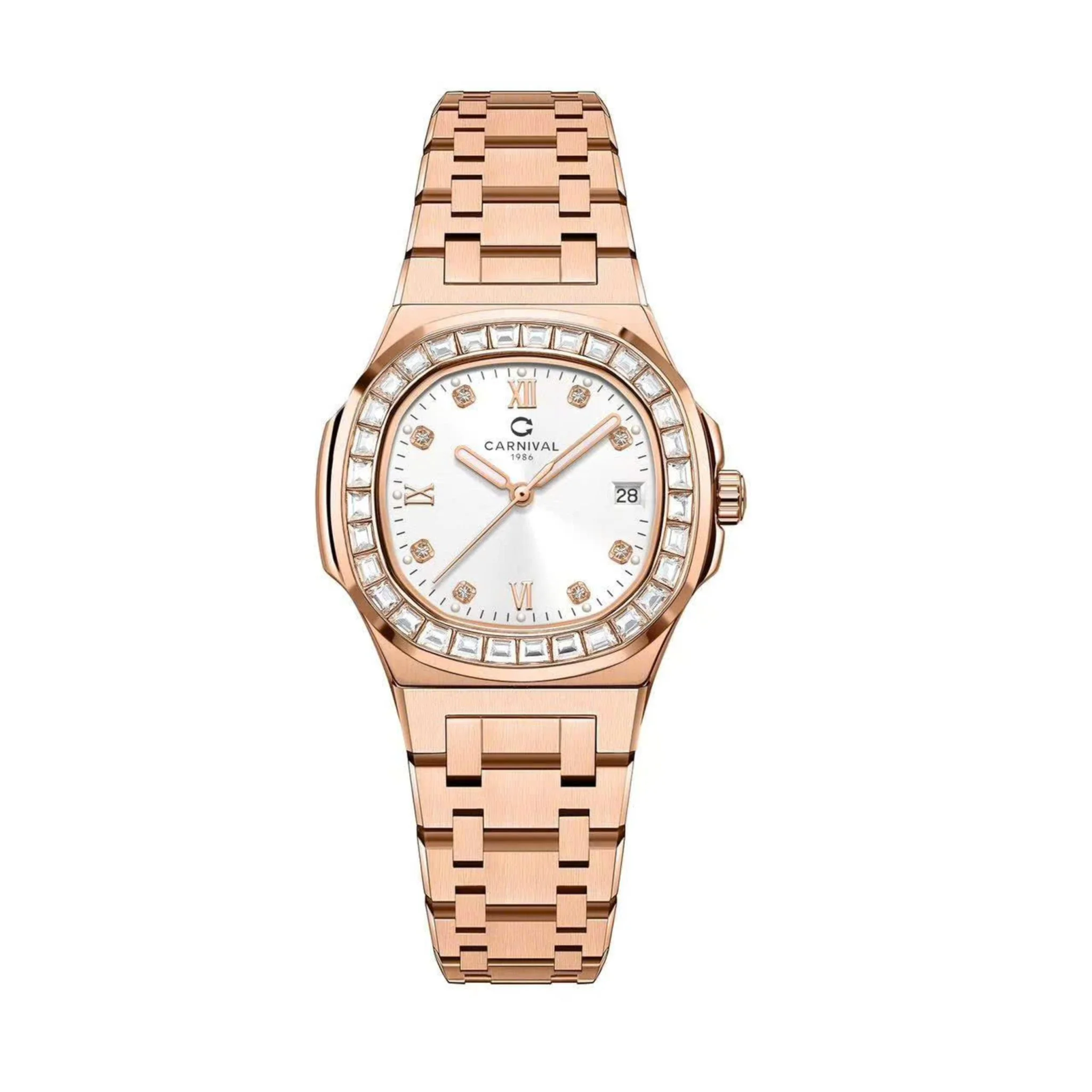 mặt trắng, dây rose gold