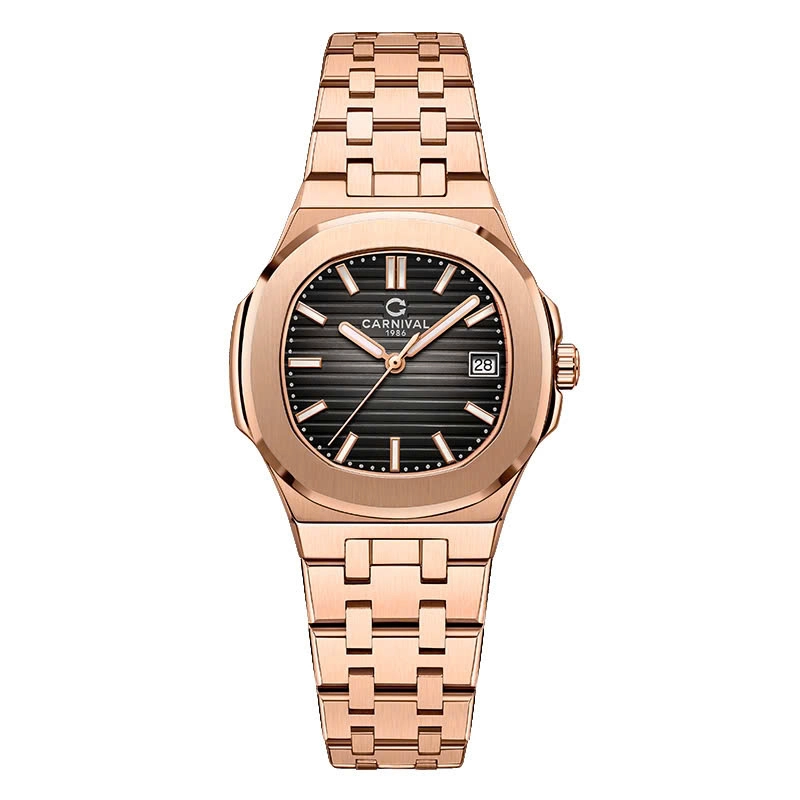 mặt đen, dây rose gold