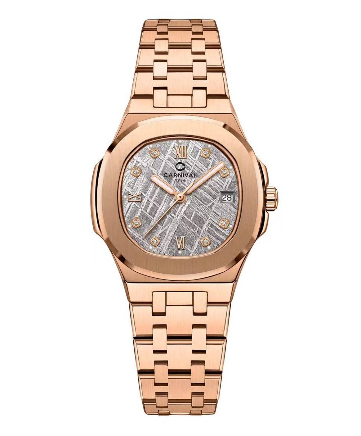 mặt thiên thạch hồng, dây rose gold
