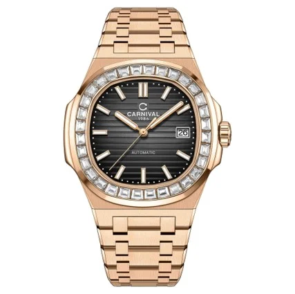 mặt đen, dây rose gold