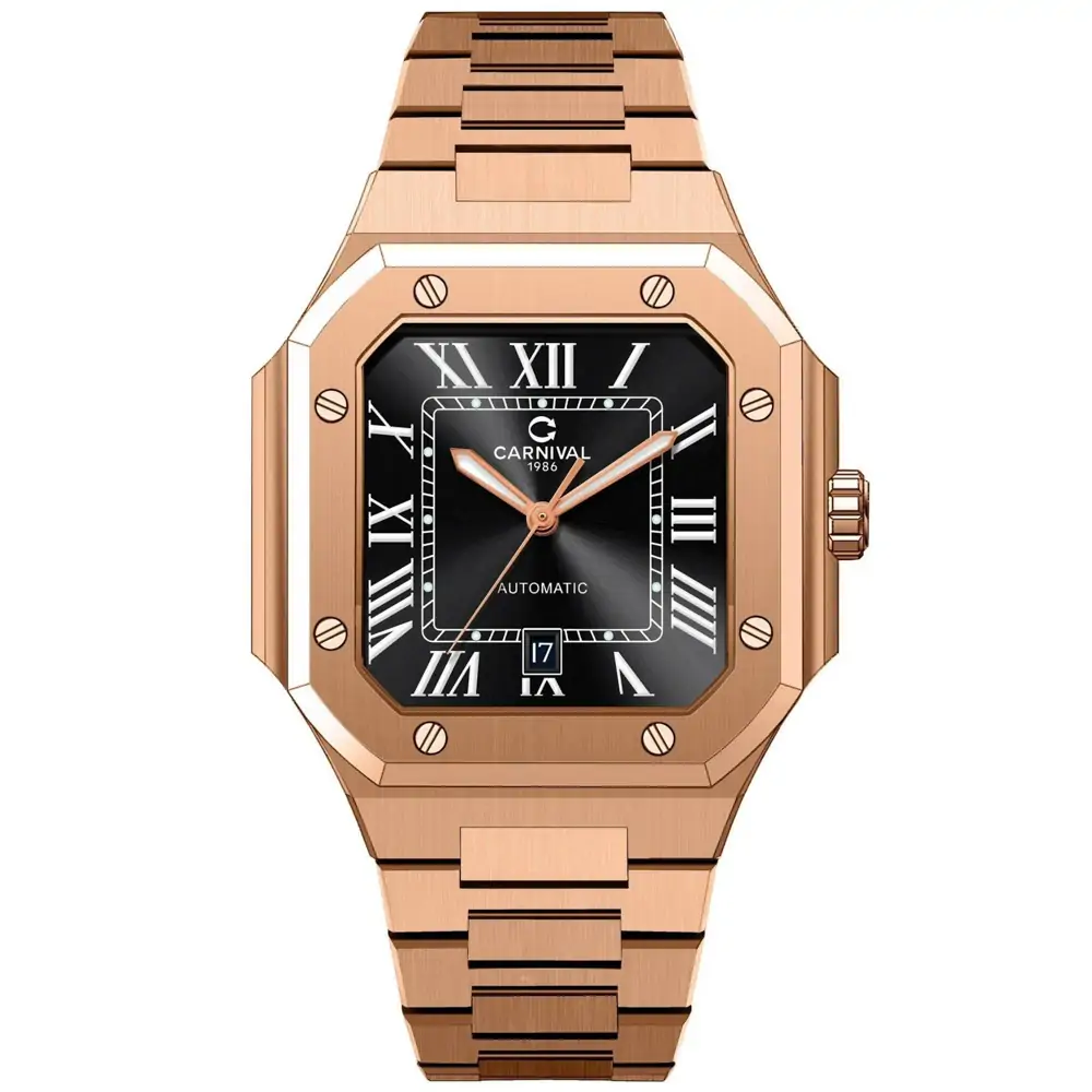 mặt đen, dây rose gold