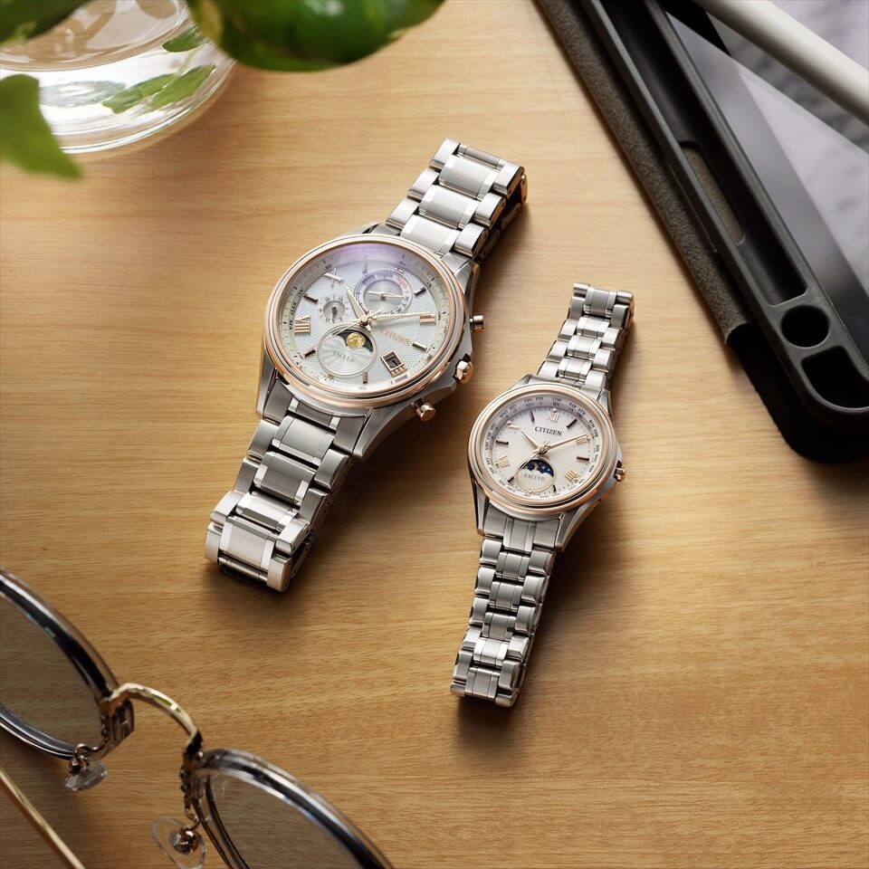 Đồng hồ cặp đôi Citizen Exceed Eco-Drive BY1026-65A / EE1016-66A