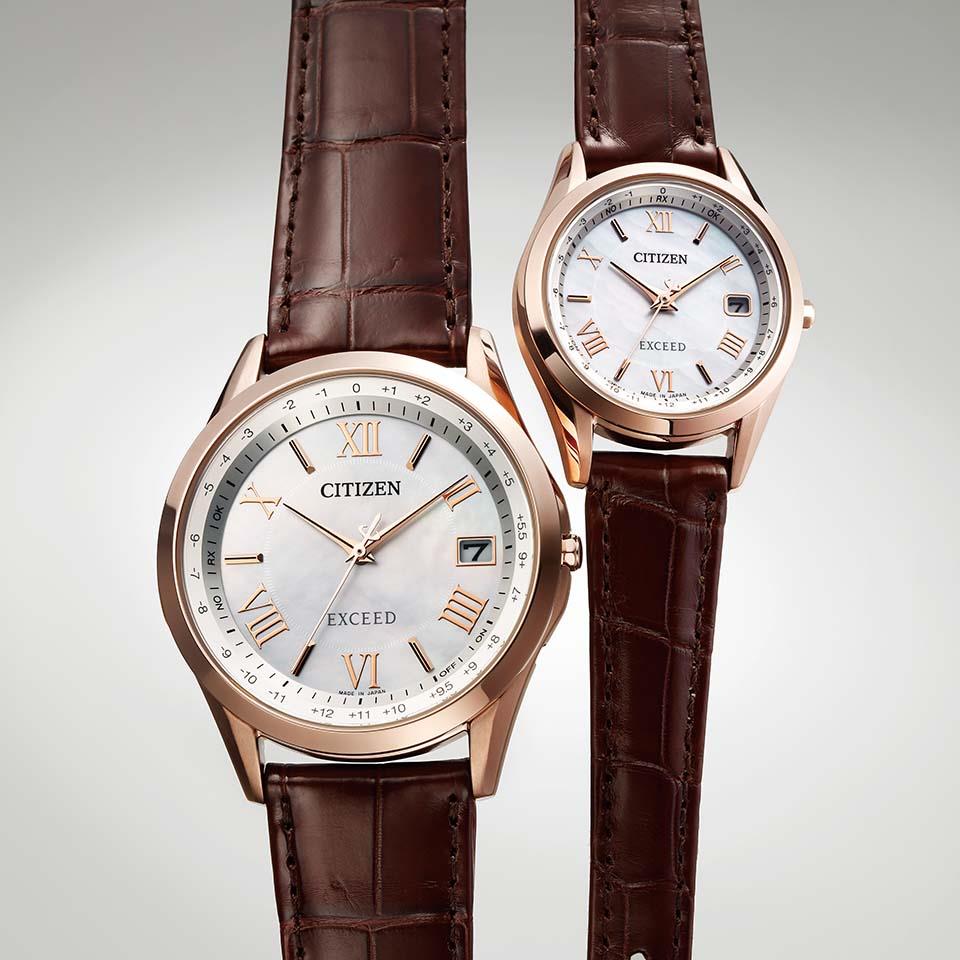 Đồng hồ cặp đôi Citizen Exceed CB1112-07W / ES9372-08W