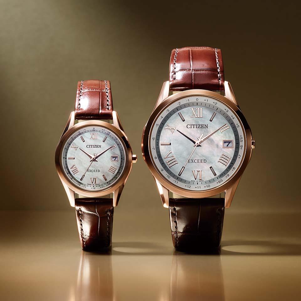 Đồng hồ cặp đôi Citizen Exceed CB1112-07W / ES9372-08W