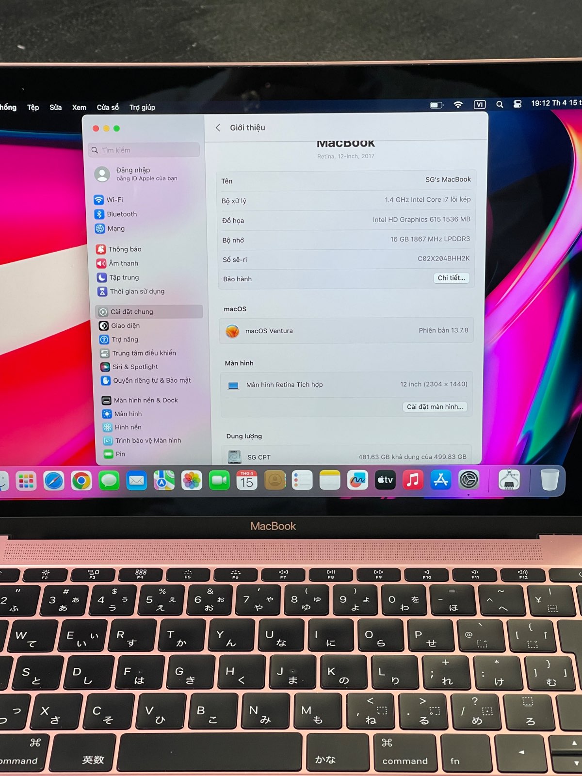 Macbook 12 inch Pink ( Siêu Hiếm: i7 Ram 16 Ổ 500 )