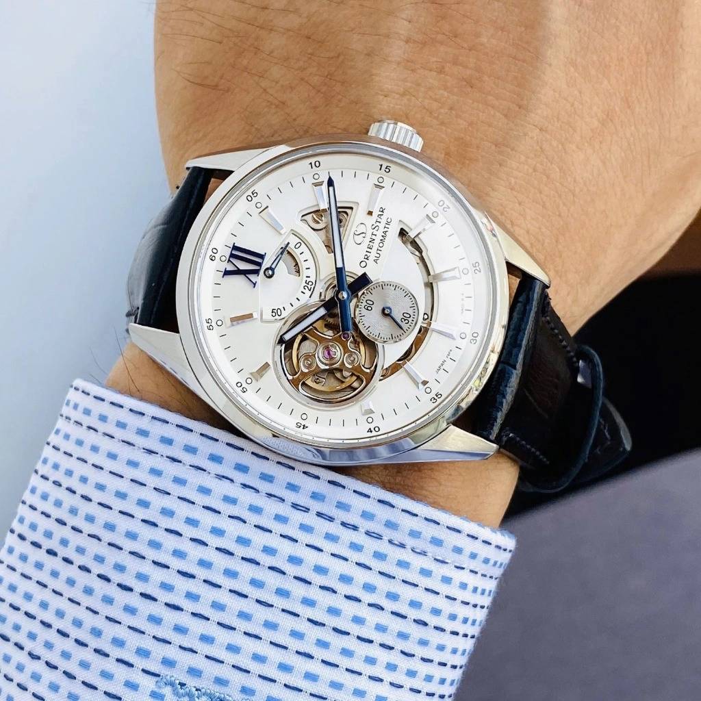 Orient Star Joker Trắng  Automatic Semi Skeleton RK-AV0007S (Nội Địa Nhật Made in Japan)