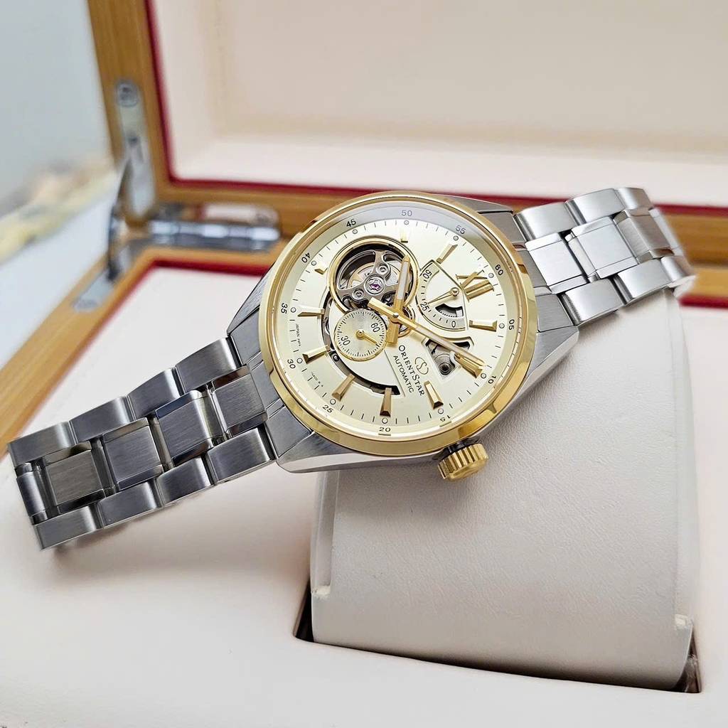 Orient Star Joker Automatic Semi Skeleton Mạ Vàng Champagne RK-AV0124G (Nội Địa Nhật Made in Japan)
