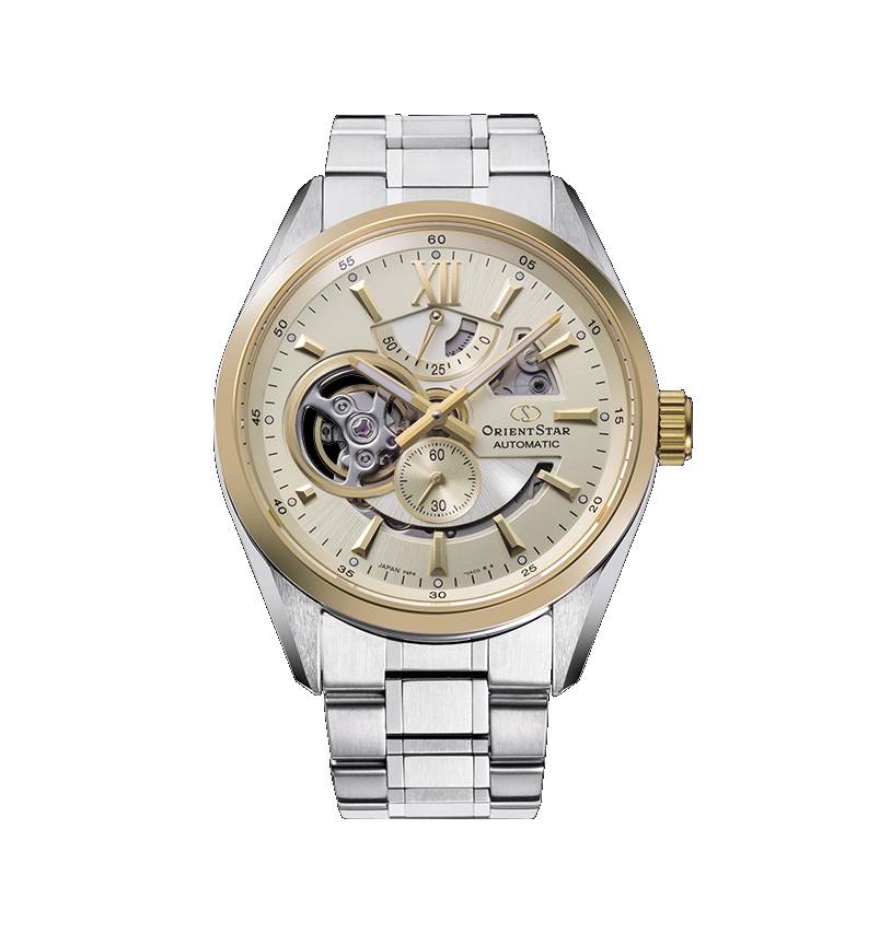 Orient Star Joker Automatic Semi Skeleton Mạ Vàng Champagne RK-AV0124G (Nội Địa Nhật Made in Japan)